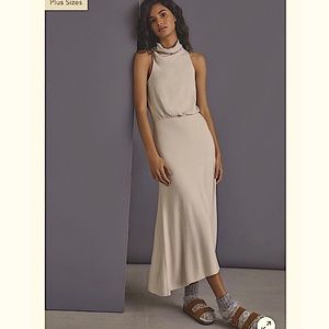Anthropologie Brown Knit Maxi Dress